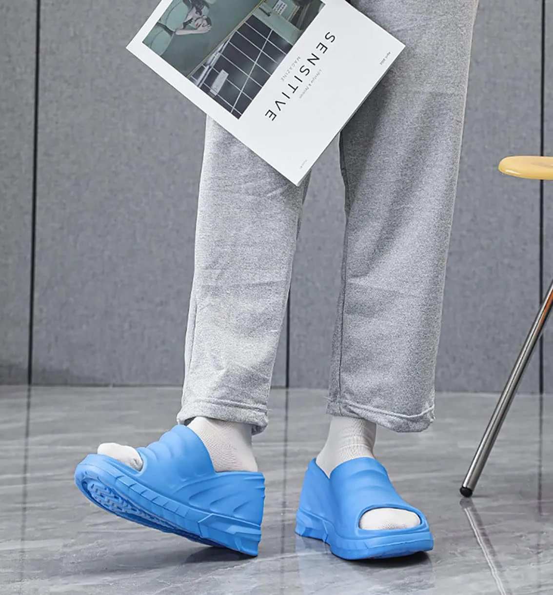 Women's Platform Slope Heel Slippers Slope Heel Orthopedic Sandals Platform Wedge Slippers Cloud Slippers Garden Clogs Hugger Sandals