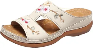 Women's Summer Beach Wedge Slides Sandals Comfort Lightweight Platform Slides Sandal Beach Sandals for Women