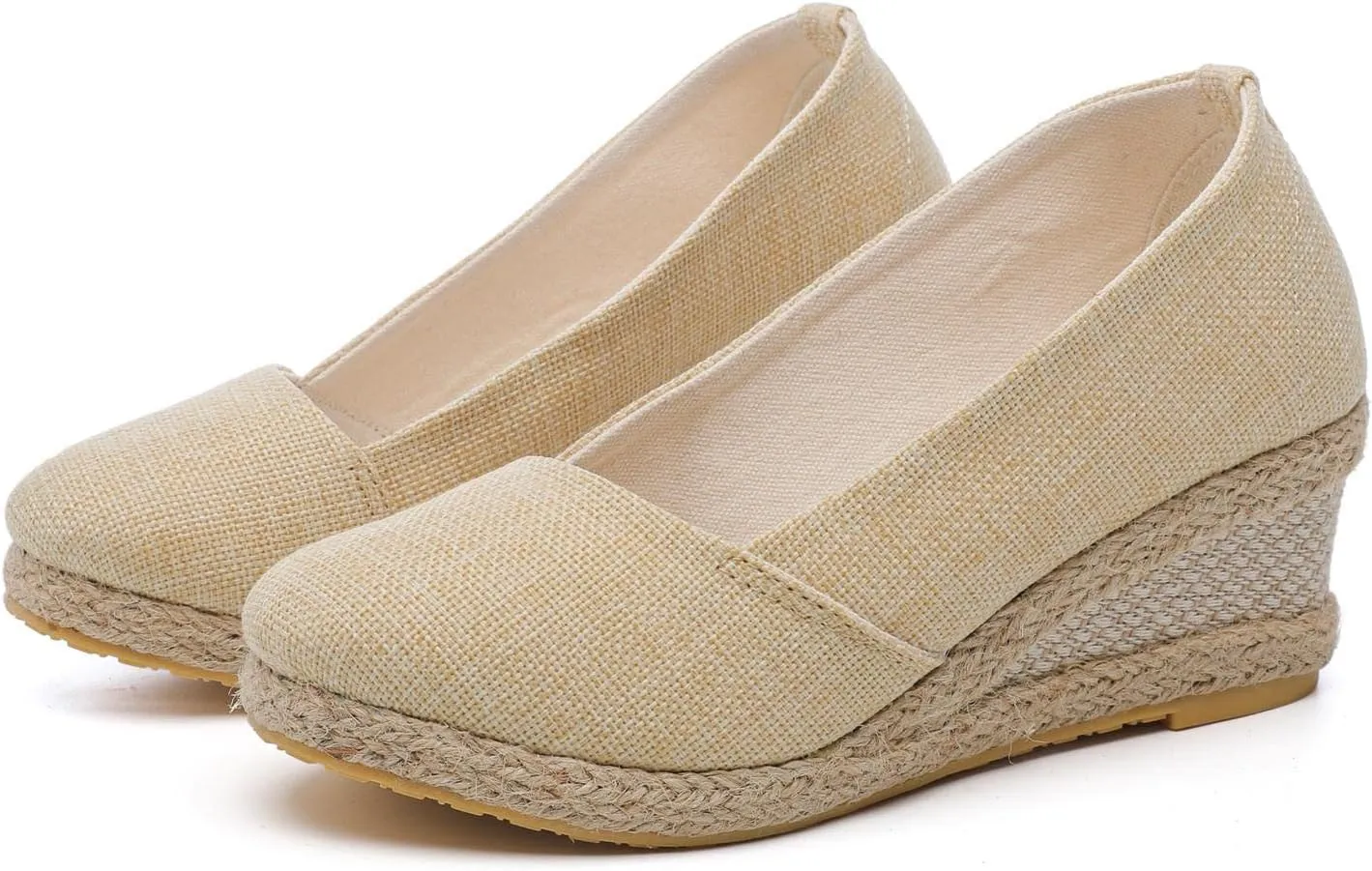 Womens Summer Fashion Close Toe Breathable Flatform Wedge Heel Sandals Espadrille Non Slip Shoes with Arch Support for