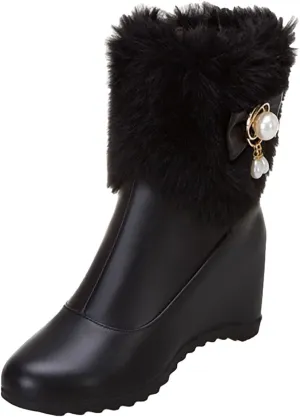 Womens Winter Boots Waterproof Insulated Fur Boots Comfortable Sneaker Boots Fleece Plush Lined Snow Boots Snow Boots