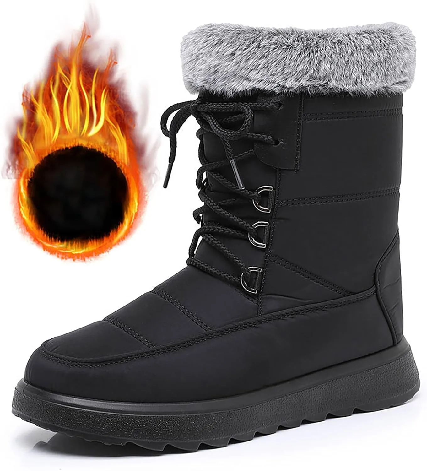 Women's Winter Boots Wide Width Leather Ankle Boots for Women Low Heel for Winter Womens Boots Winter Snow Shoes for Women Snow Boots Women Wide of Today